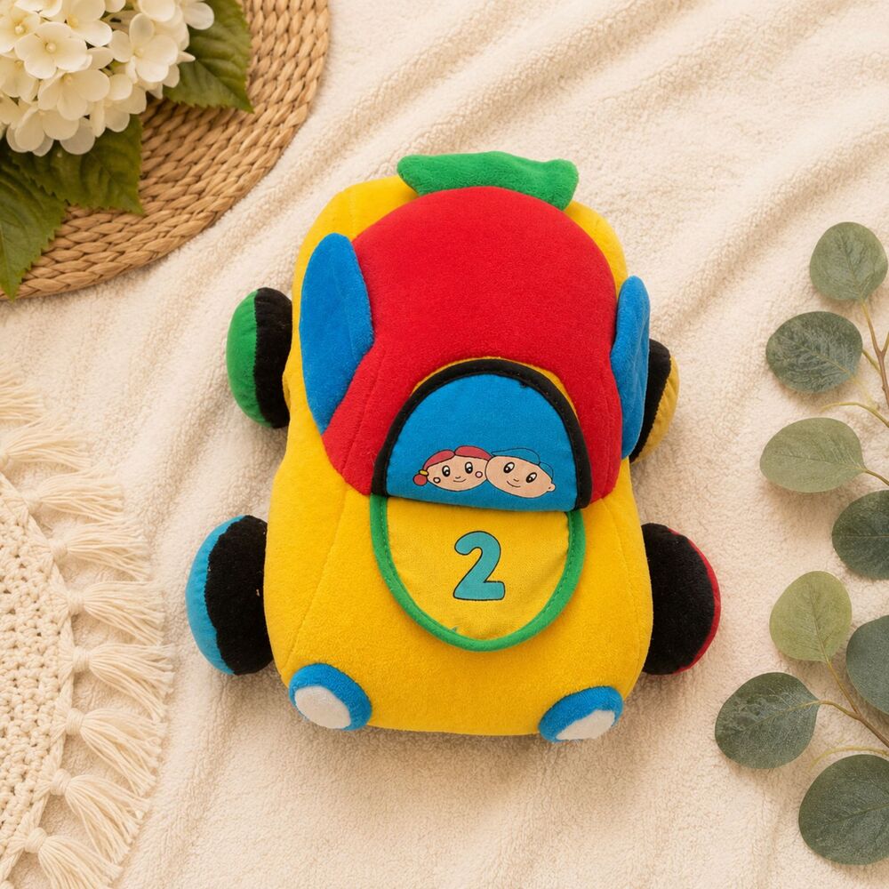 Vintage BRIO Plush Activity Car Toy Soft Baby Car Educational Plush Toy